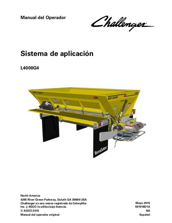 AGCO L4000G4 (system, eff Gxxx1001) Operator Manual 591018D1A Spanish 1 AGCO L4000G4 (system, eff Gxxx1001) Operator Manual 591018D1A Spanish