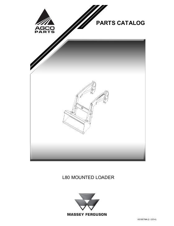 AGCO L80 Loader Parts Book 651907M4 English