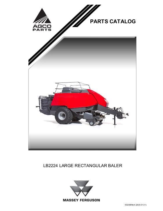 AGCO LB2224 LARGE RECTANGULAR BALER Parts Book 652586NAA English