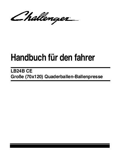AGCO LB24B Baler (CE) Operator Manual 700731163D German 1 AGCO LB24B Baler (CE) Operator Manual 700731163D German