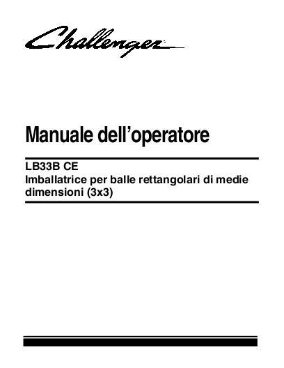 AGCO LB33B Baler (CE) Operator Manual 700731169C Italian 1 AGCO LB33B Baler (CE) Operator Manual 700731169C Italian