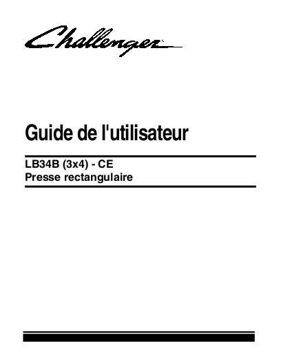 AGCO LB34B Baler (CE) Operator Manual 700728582C French 1 AGCO LB34B Baler (CE) Operator Manual 700728582C French