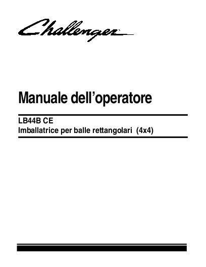 AGCO LB44B Baler (CE) Operator Manual 700731149C Italian