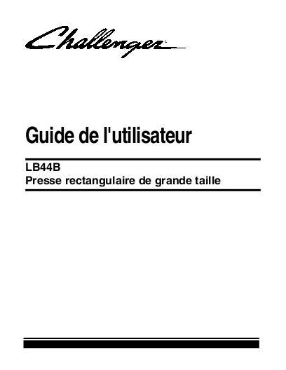 AGCO LB44B Baler Operator Manual 700730125C French