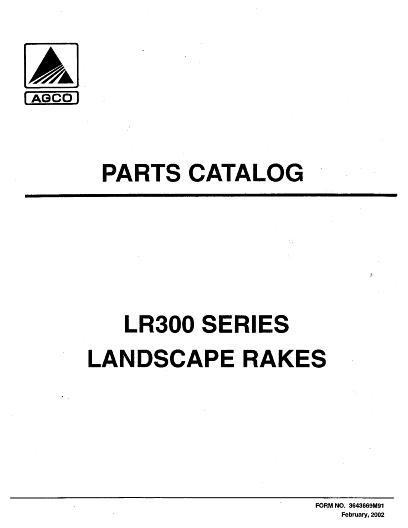AGCO LR360 LR372 LR384 LR396 Landscape Rake Parts Book 3643669M91 English