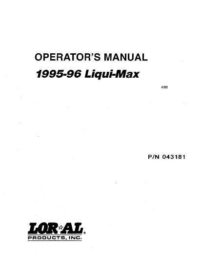 AGCO Liqui Max System (1995-1996) Operator Manual L043181 English