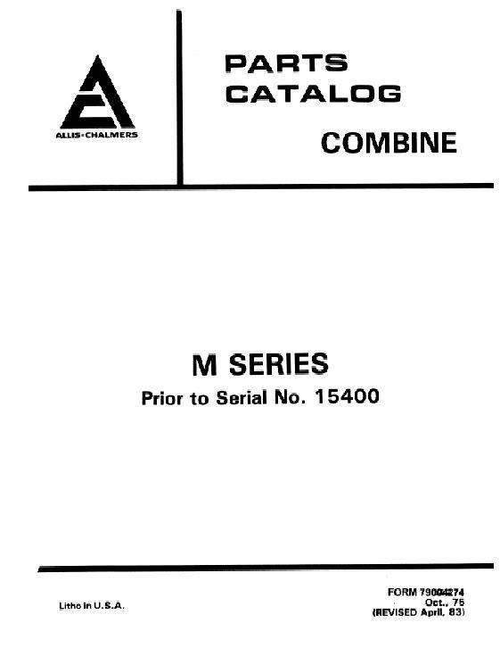 AGCO M Combine Parts Book 79004274 English