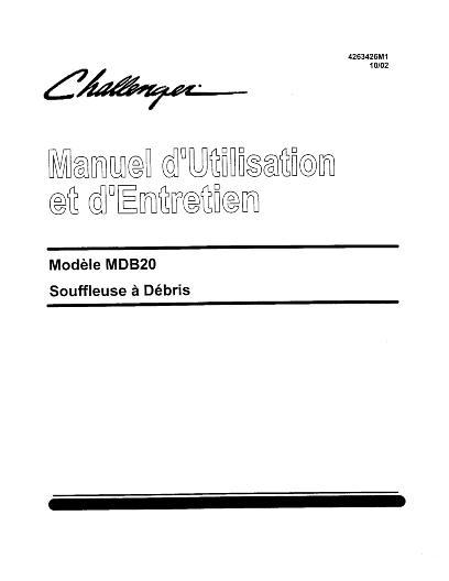 AGCO MDB20 Debris Blower Operator Manual 4263426M1 French