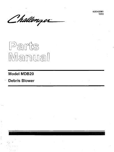 AGCO MDB20 Debris Blower Parts Book 4263425M1 English