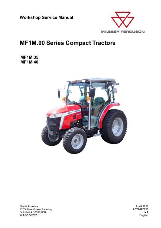 AGCO MF 1M.00 Series Conpact Tractor Service Manual ACT0087020 English