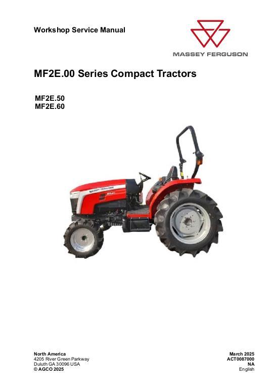 AGCO MF 2E.00 Series Conpact Tractor Service Manual ACT0087000 English