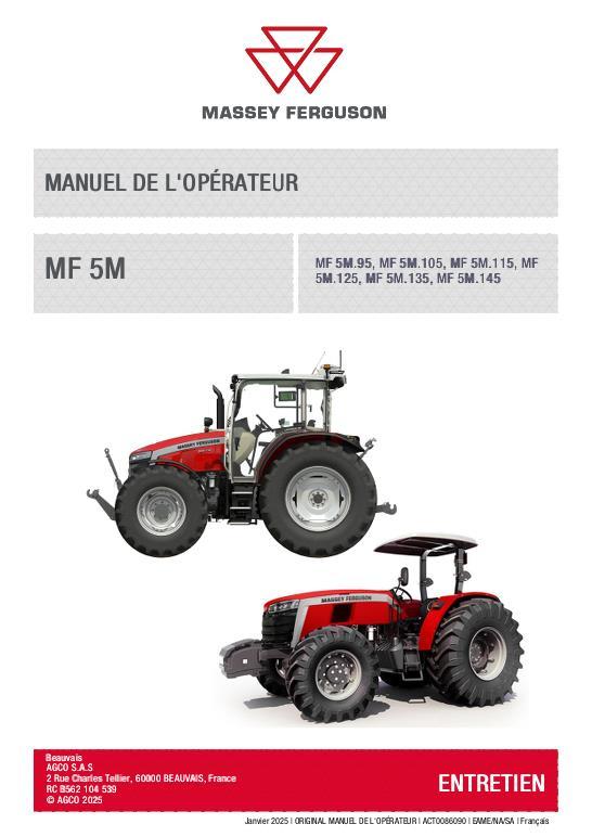 AGCO MF 5M Series Tractor Operator Manual Operator Manual ACT0086090 French