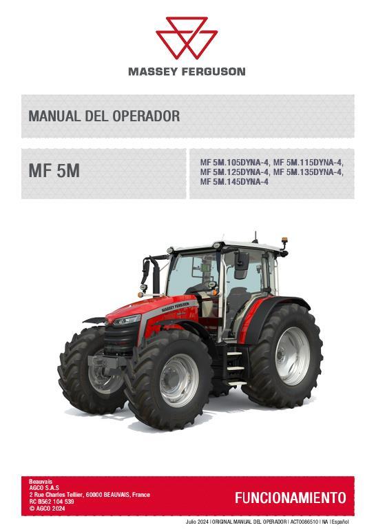 AGCO MF 5M Series Tractor Operator Manual Operator Manual ACT0086510 Spanish