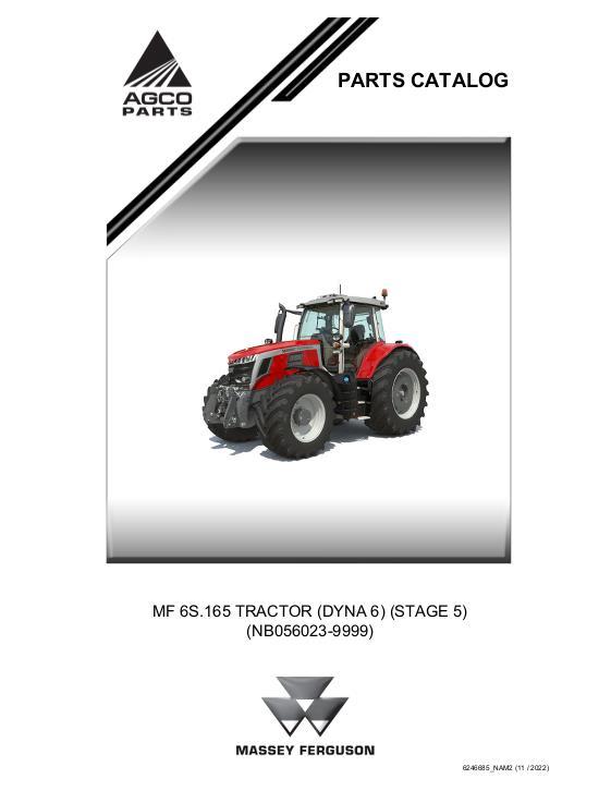 AGCO MF 6S.165 TRACTOR (DYNA 6) (STAGE 5) (NB056023-9999) Parts Book 6246685_NAM2 English