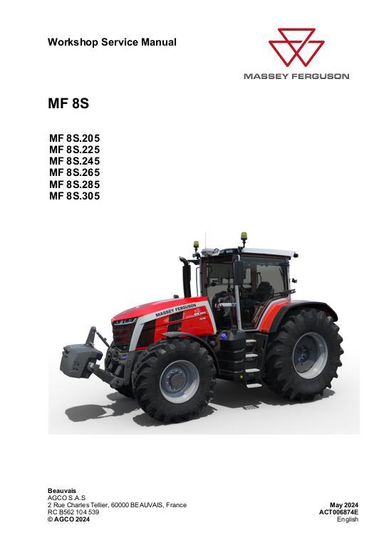 AGCO MF 8S SERVICE MANUAL Service Manual ACT006874E English