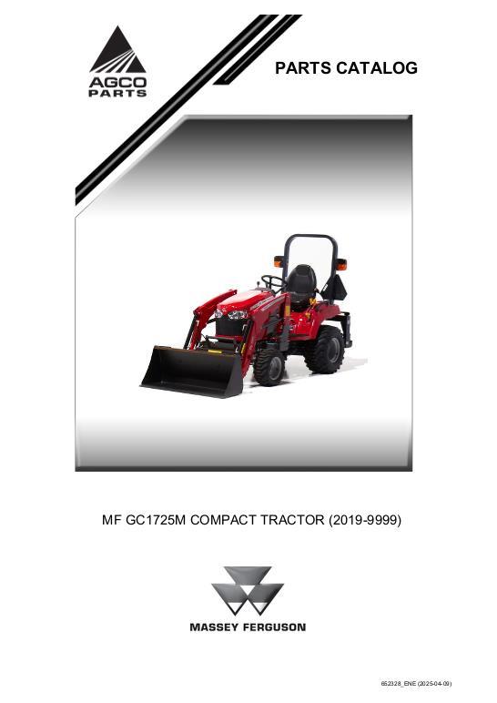 AGCO MF GC1725M Compact Tractor Parts Book 652328ENE English