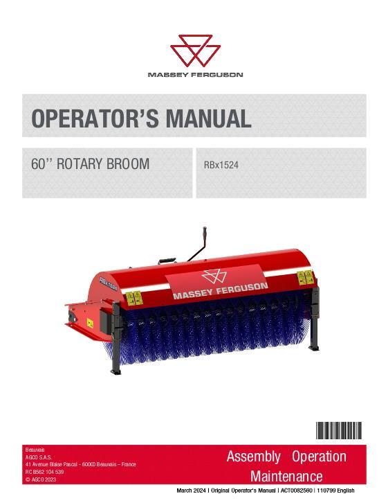 AGCO MF RBx1524 OPERATOR MANUAL Operator Manual ACT0082560 English