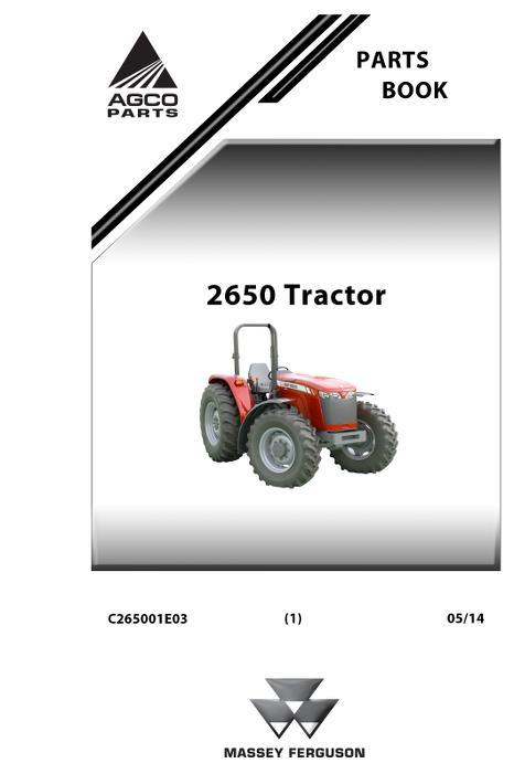 AGCO MF2650 Tractor Parts Book C265001E03 English