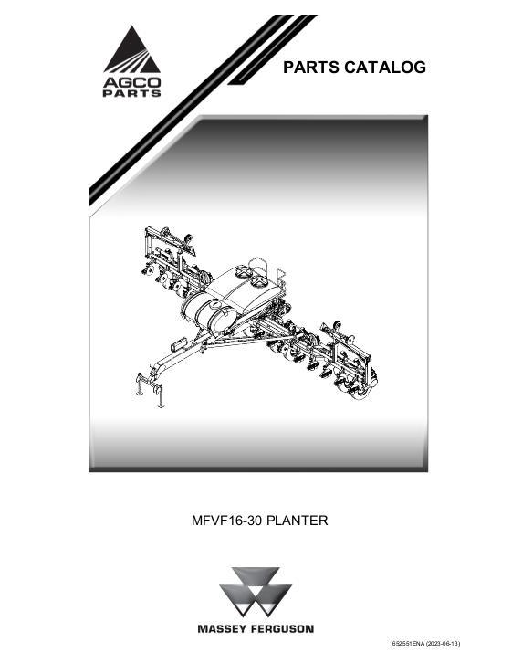 AGCO MFVF16-30 PLANTER Parts Book 652551ENA English