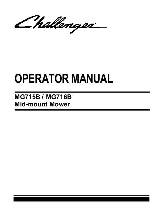 AGCO MG715B MG716B Mower Operator Manual 79023136B English