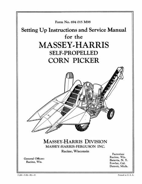 AGCO MH Self Propelled Picker Operator Manual 694015M98 English