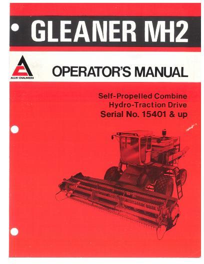 AGCO MH2 Combine (eff sn 15401-19900) Operator Manual 71193617 English