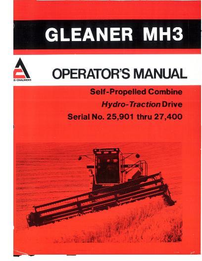 AGCO MH3 Combine (eff sn 25901-27400) Operator Manual 71337035 English