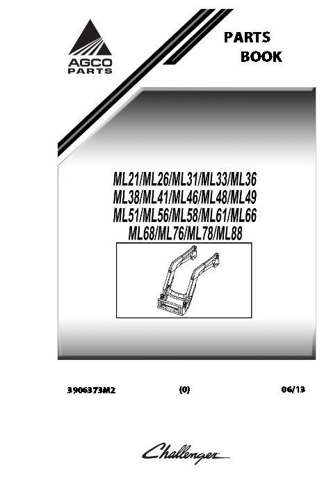 AGCO ML Series Loader Parts Book 3906373M2 English