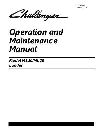 AGCO ML10 ML20 Loader Operator Manual 1449954M3 English
