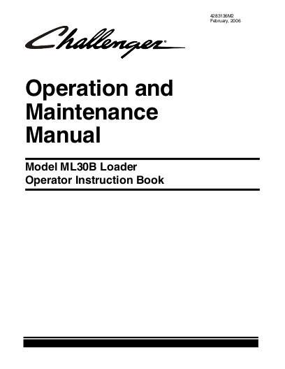 AGCO ML30B Loader Operator Manual 4283136M2 English