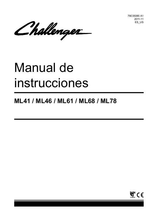 AGCO ML41 ML46 ML61 ML68 ML78 Loader Operator Manual 79035085A1 Spanish