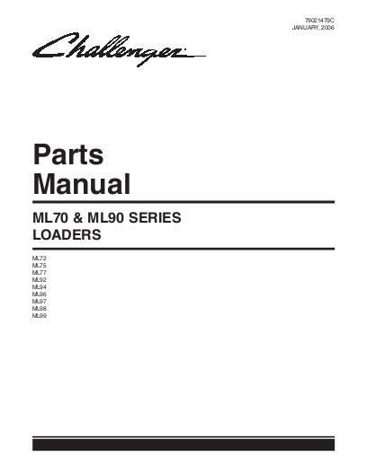 AGCO ML70 ML90 Series Loader Parts Book 79021479C English
