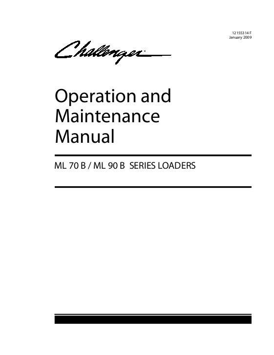 AGCO ML70B ML90B Series Loader Operator Manual 79023385B English