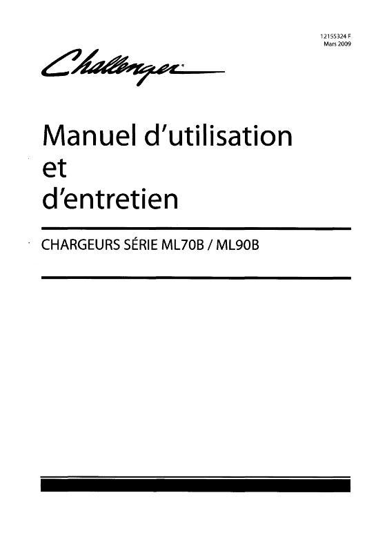 AGCO ML70B ML90B Series Loader Operator Manual 79024043C French