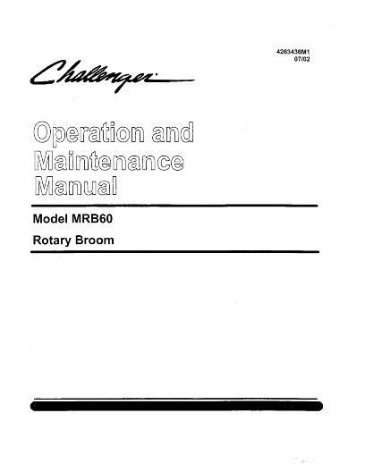 AGCO MRB60 Rotary Broom Operator Manual 4263436M1 English