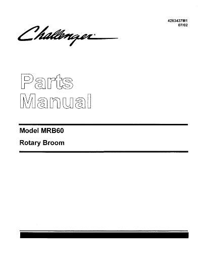 AGCO MRB60 Rotary Broom Parts Book 4263437M1 English