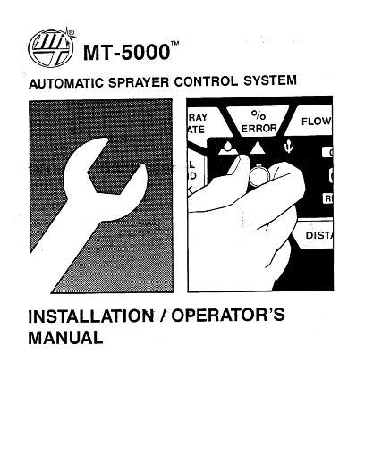 AGCO MT-5000 Micro-Trak (auto sprayer control system, 1990) Operator Manual WR25391 English