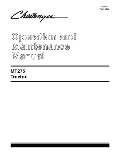 AGCO MT275 Compact Tractor Operator Manual 79019407 English