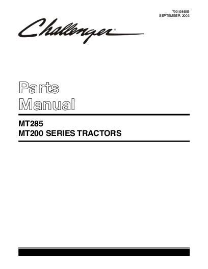 AGCO MT285 Compact Tractor Parts Book 79019869B English