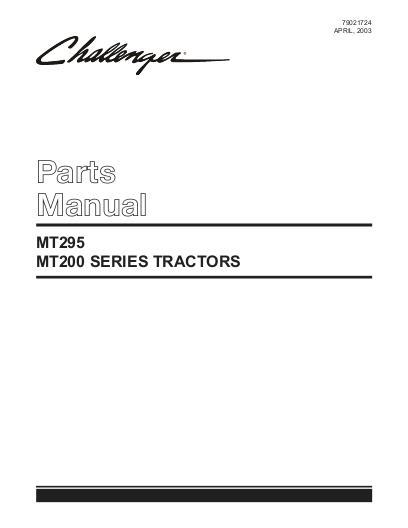 AGCO MT295 Compact Tractor (hydro and shuttle transmission, eff sn L) Parts Book 79021724 English