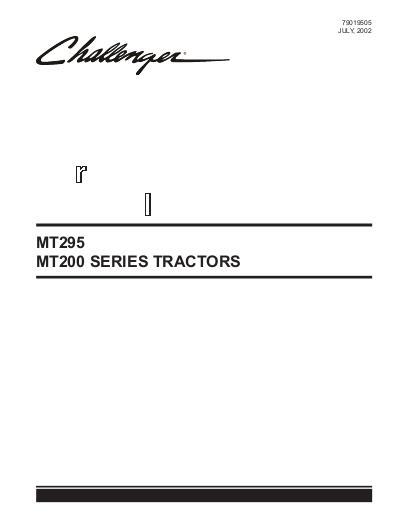 AGCO MT295 Compact Tractor (prior to sn 'L') Parts Book 79019505 English