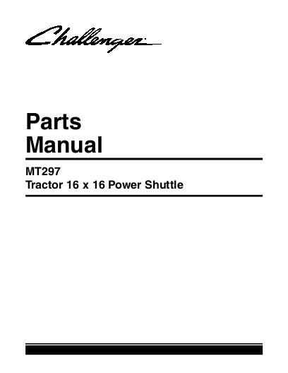 AGCO MT297 Compact Tractor (power shuttle) Parts Book 79021870B English