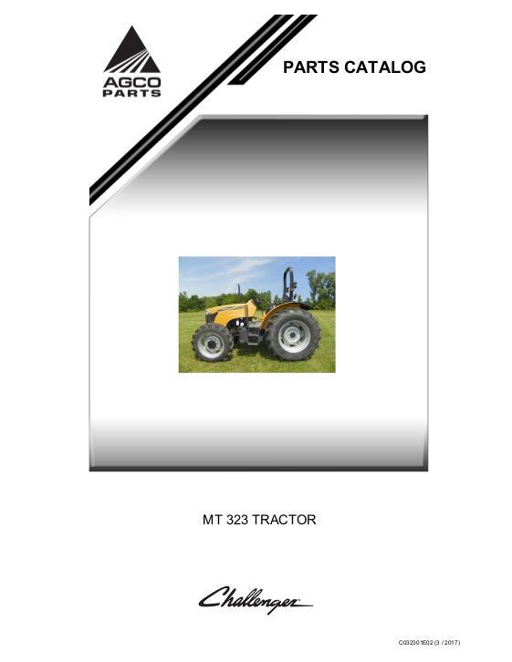 AGCO MT323 Tractor Parts Book C032301E02 English