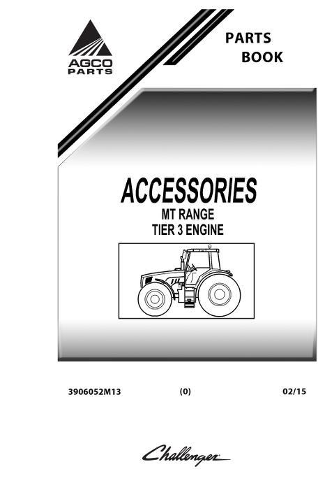 AGCO MT400B MT500B MT600B MT600C Series Accessories (tier 3) Parts Book 3906052M13 English