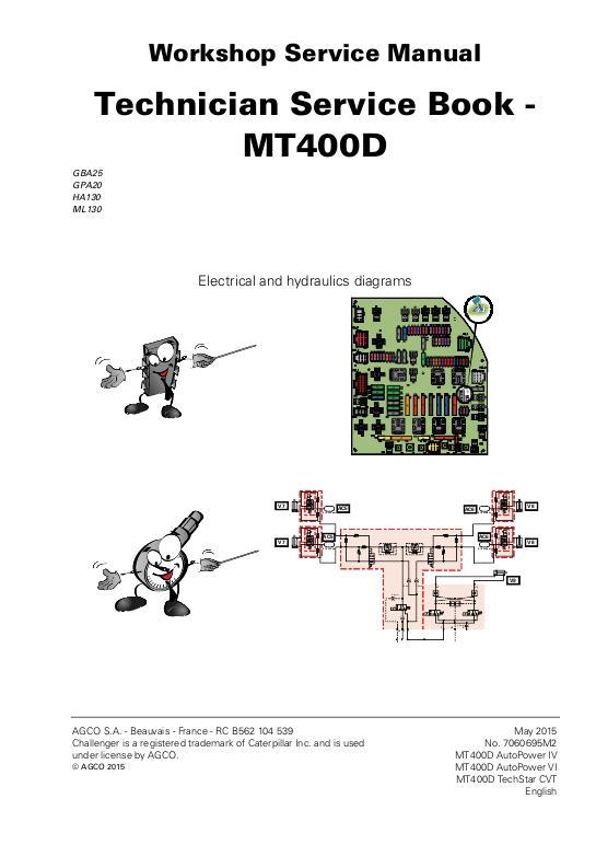 AGCO MT400D Series Tractor Technician Service Book Service Manual 7060695M2 English
