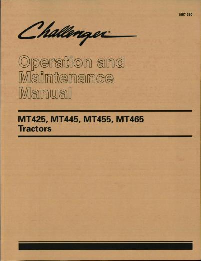 AGCO MT425 MT445 MT455 MT465 Tractor (platform version) Operator Manual 1857390M2 English