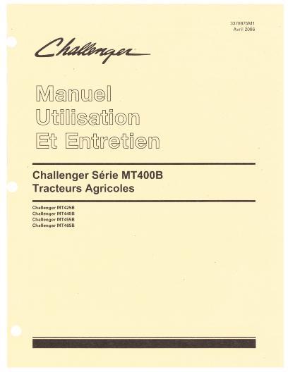 AGCO MT425B MT445B MT455B MT465 Tractor (Autopower 4) Operator Manual 3378875M1 French