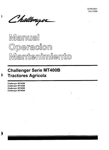 AGCO MT425B MT445B MT455B MT465B Tractor (Autopower 4) Operator Manual 3378876M1 Spanish