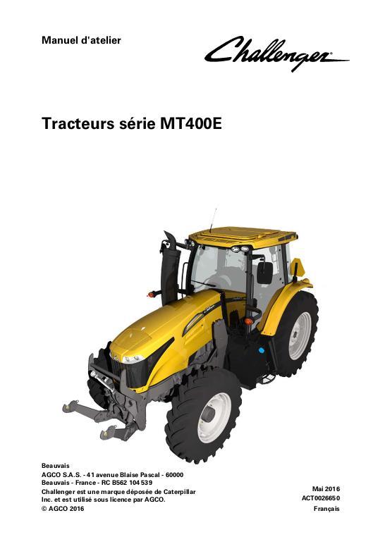 AGCO MT455E MT465E MT475E MT485E MT495E Tractor Service Manual ACT0026650 French