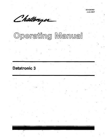 AGCO MT500B Series Tractor Datatronic 3 (TechStar CVT) Operator Manual 4315267M1 English